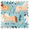 Pony Pals, Turquoise - Motorised Roman Blind